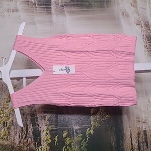New with tags! Shermia Womens Medium pink vneck sleeveless soft knit sweater